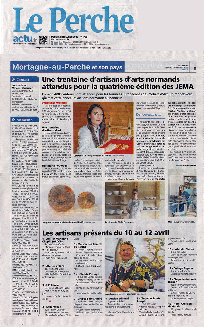 Journal Le Perche, 11 février 2026, JEMA 2026 à Moratagne-au-Perche