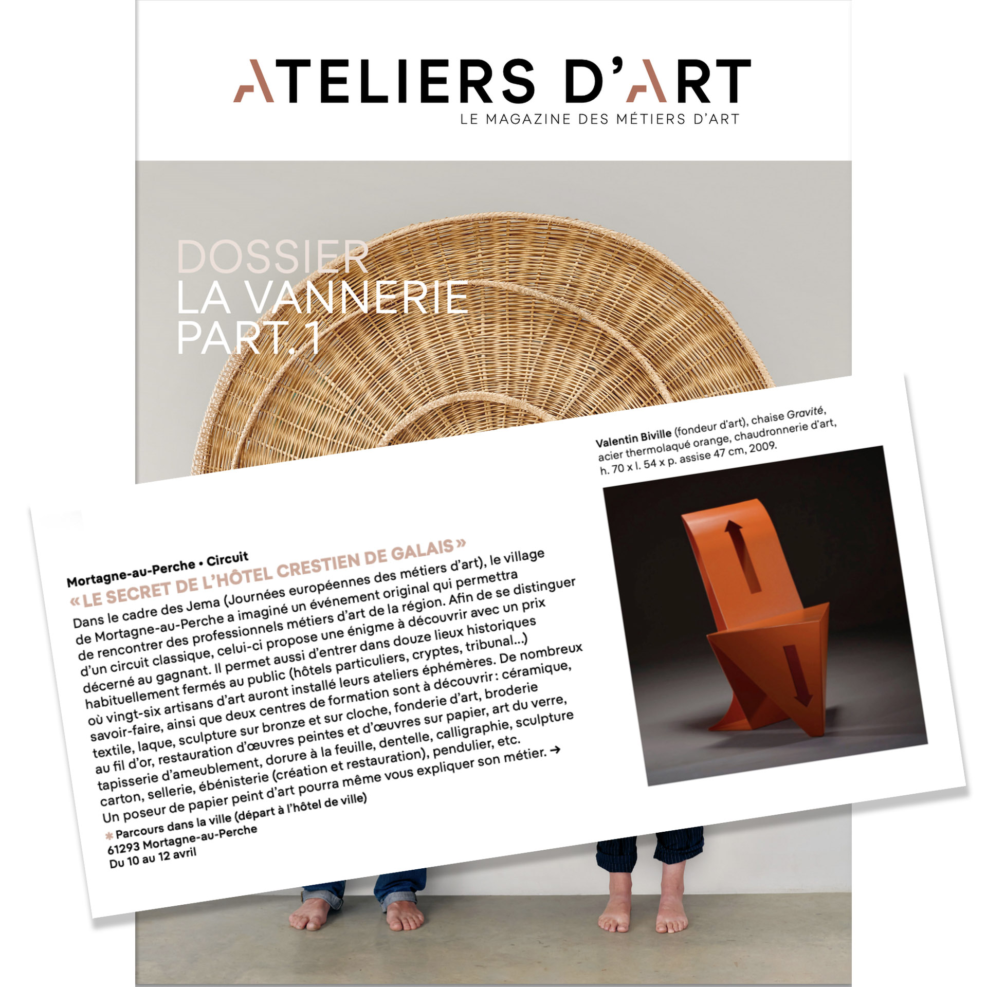 Le magazine Ateliers d'Art n°181, Avril- Mai 2026, édité par les Éditions Ateliers d’Art de France, annonce les Journées Européennes des Métiers d'Art (JEMA) à Mortagne-au-Perche.